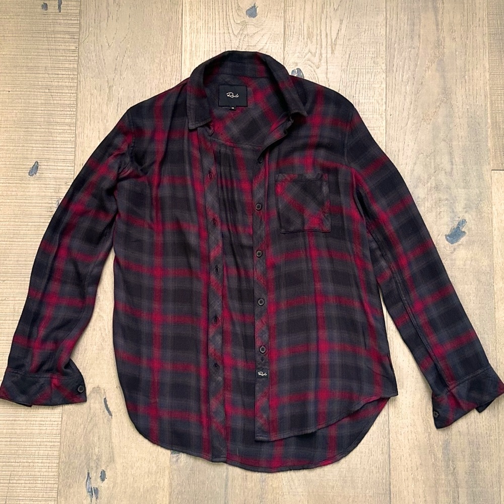 Rails Hunter plaid flannel shirt, red and black XS